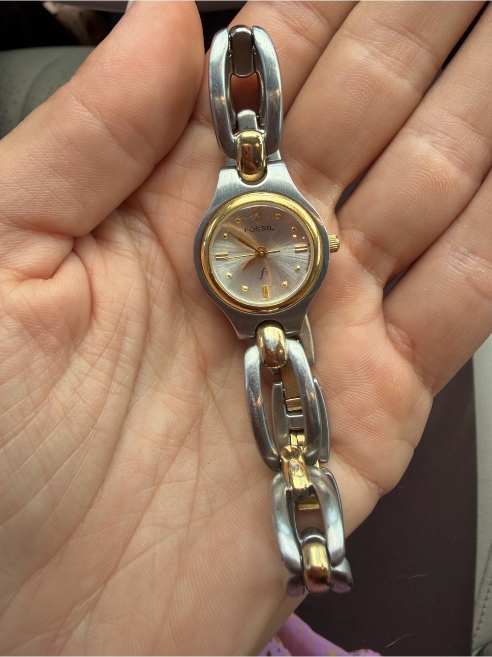 Fossil Two-Tone Silver and Gold Link Bracelet Women's Watch